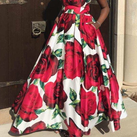 Floral Prom Dress - Picture 1 of 2